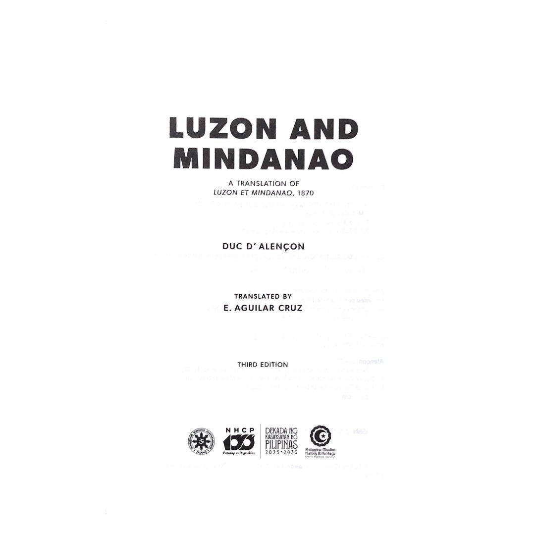 Luzon and Mindanao: A Translation of Luzon Et Mindanao, 1870 by Duc D' Alencon Title page