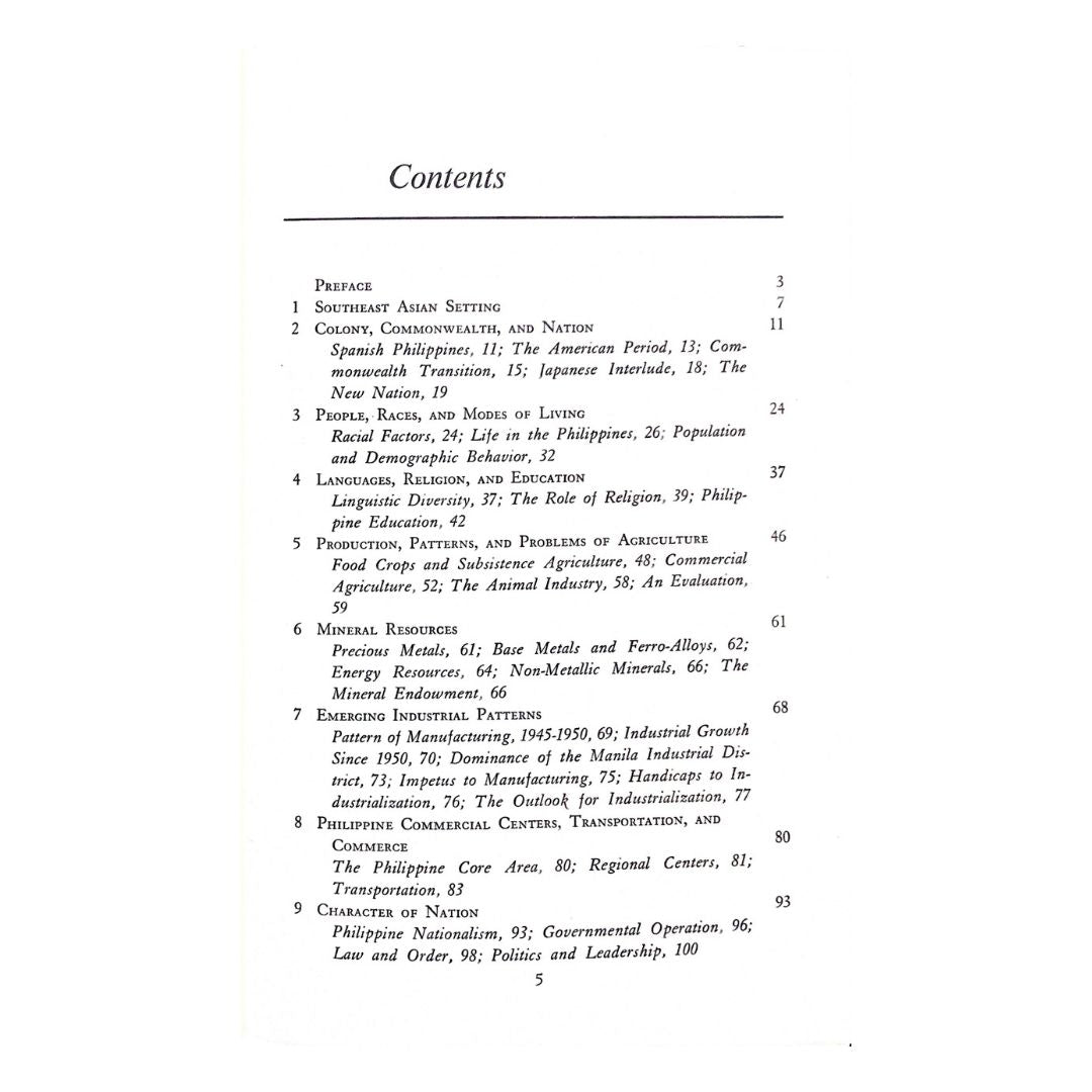 The Philippines: Nation of Islands by Alden Cutshall Table of contents