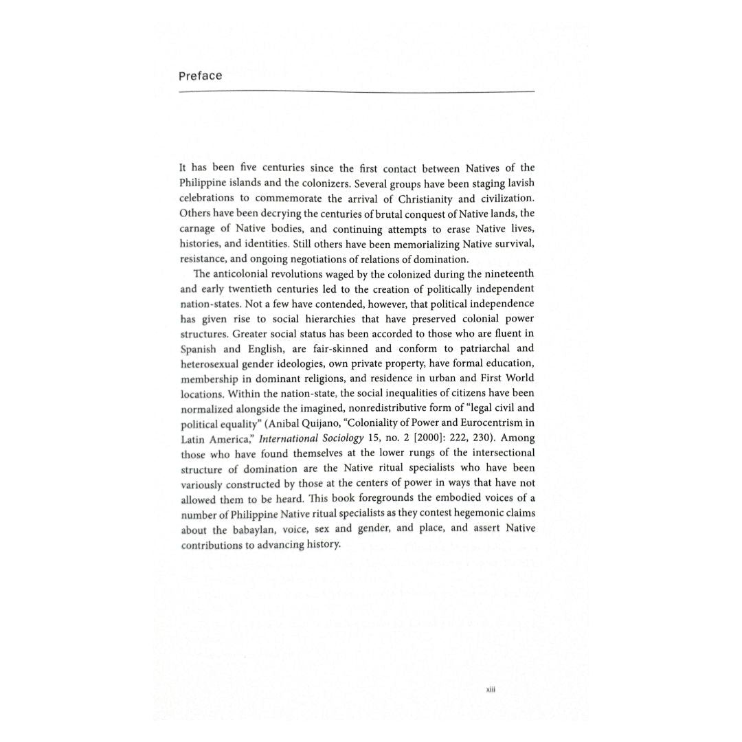 Babaylan Sing Back Philippine Shamans and Voice, Gender, and Place by Grace Nono Preface