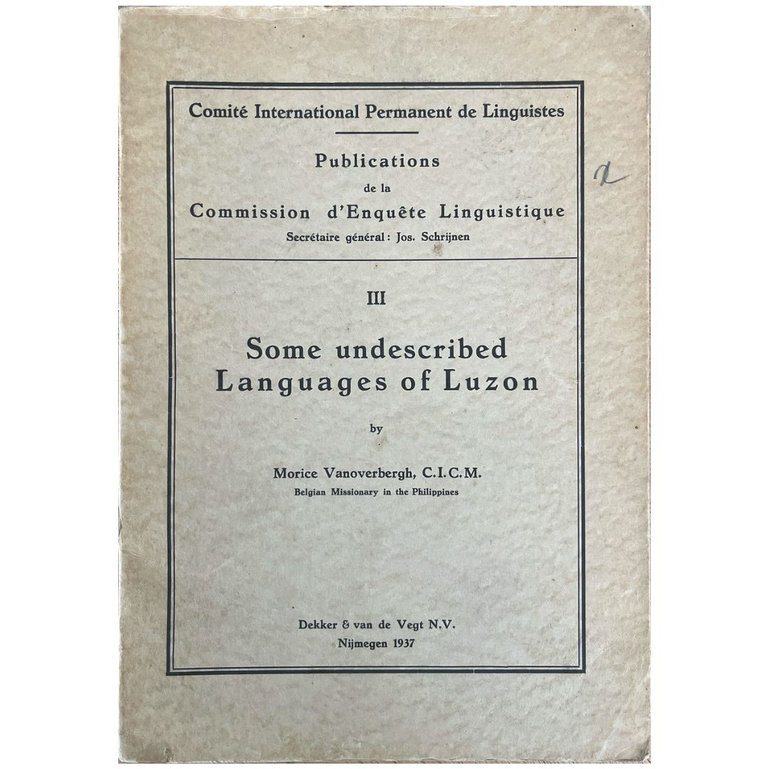 Some Undescribed Languages of Luzon by Vanoverbergh, Morice(Front Cover)