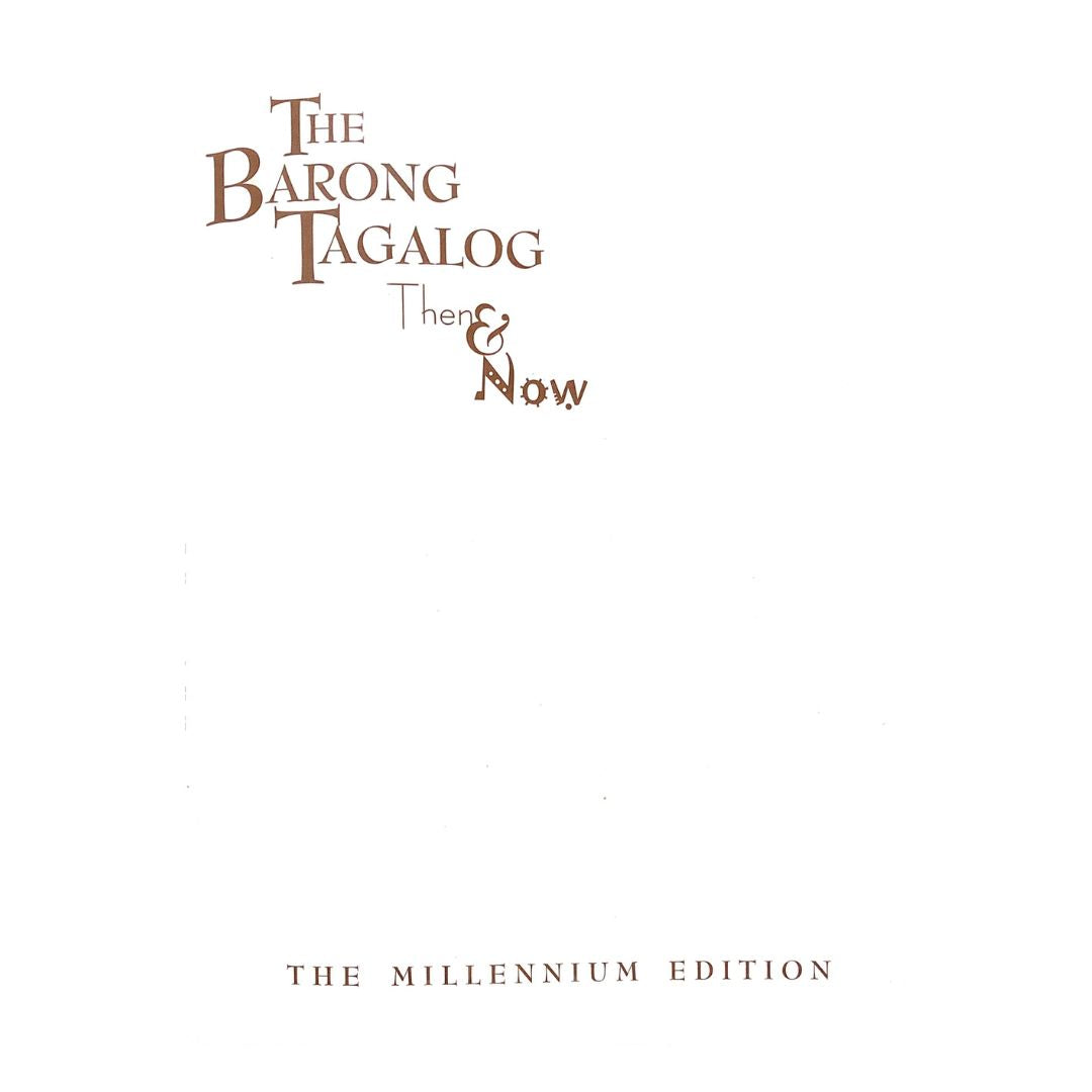 The Barong Tagalog Then & Now by Visitacion R. De La Torre Title page