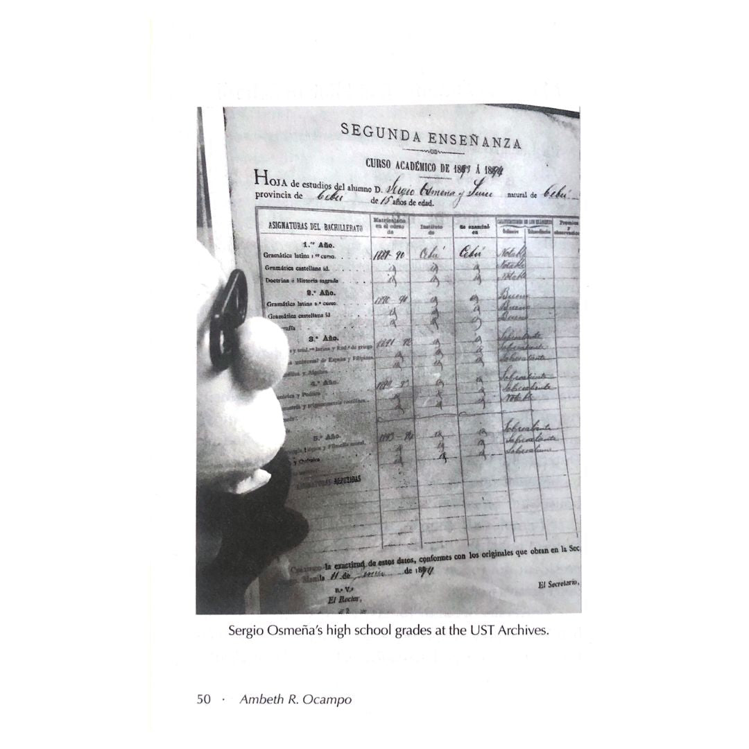 History in Lockdown: Looking Back 17 by Ambeth R. Ocampo Sergio Osmeña's high school grades at the UST Archives
