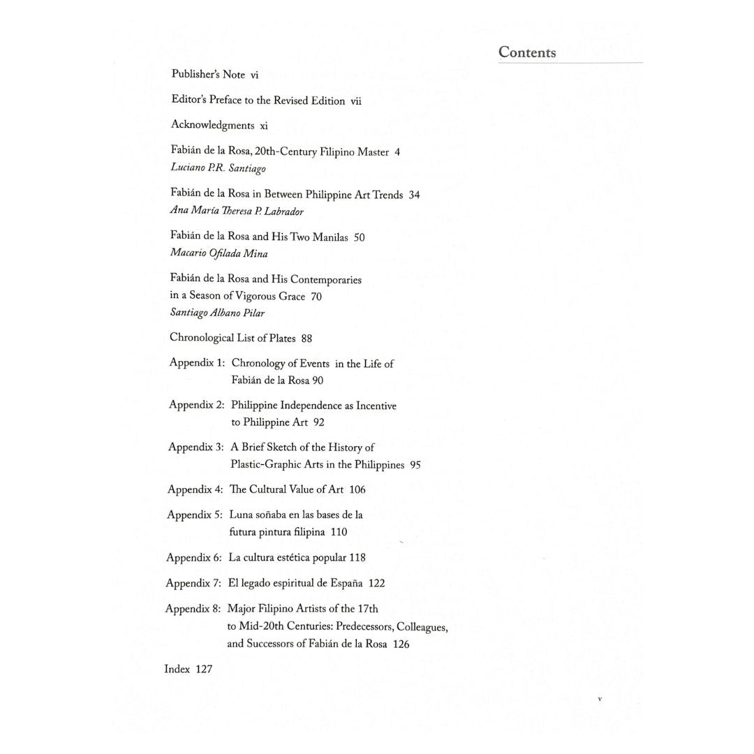 Fabian De La Rosa and His Times By Ana Maria Theresa P. Labrador (Table of Contents)