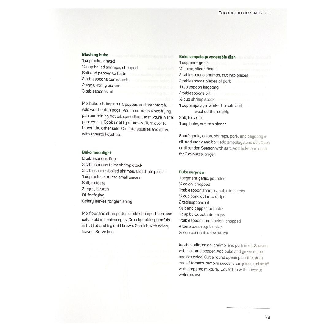 Appetite for Freedom: The Recipes of Maria Y. Orosa with Essays on Her Life and Work Coconut in Our Daily Diet