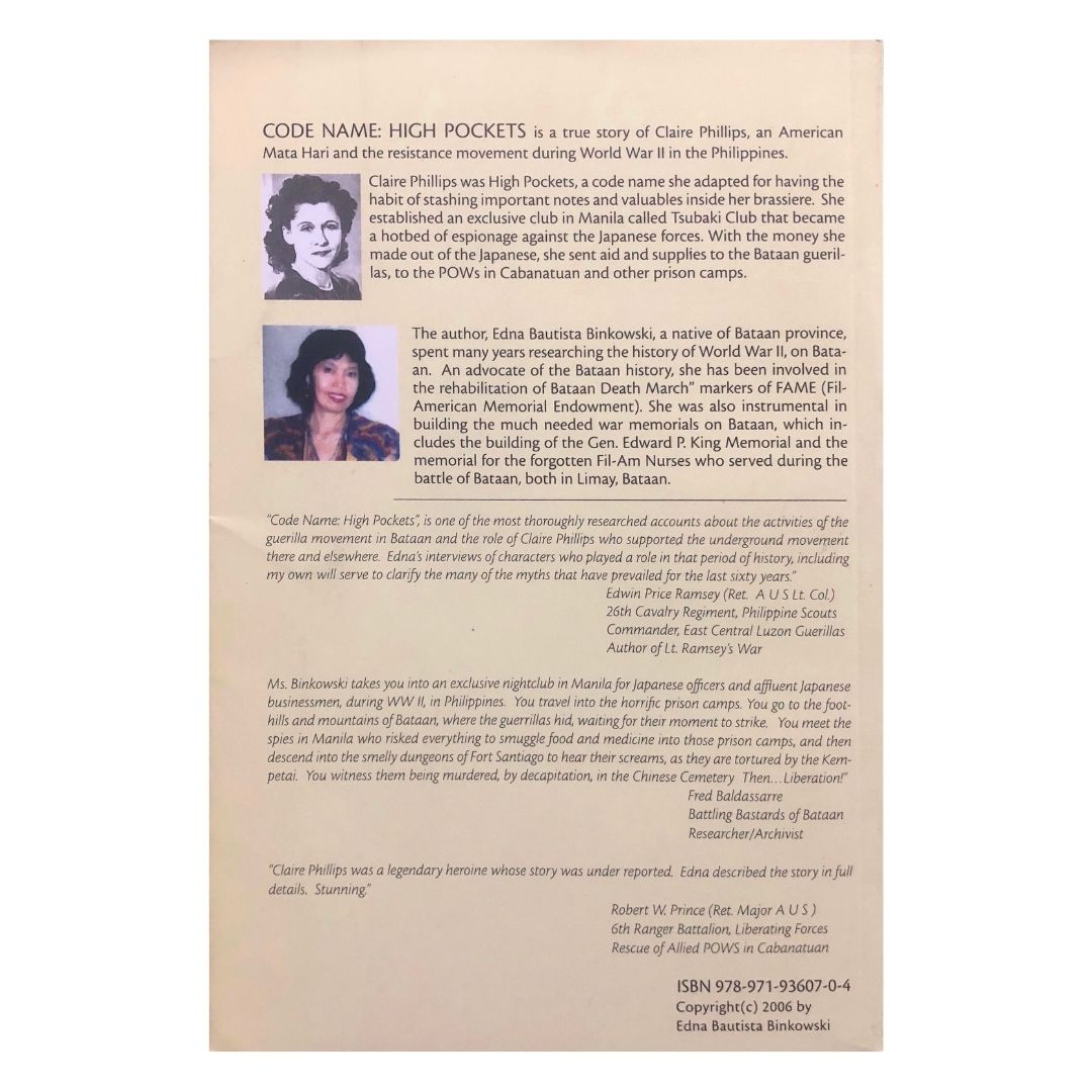 Code Name: High Pockets by Edna Bautista Binkowski Back cover