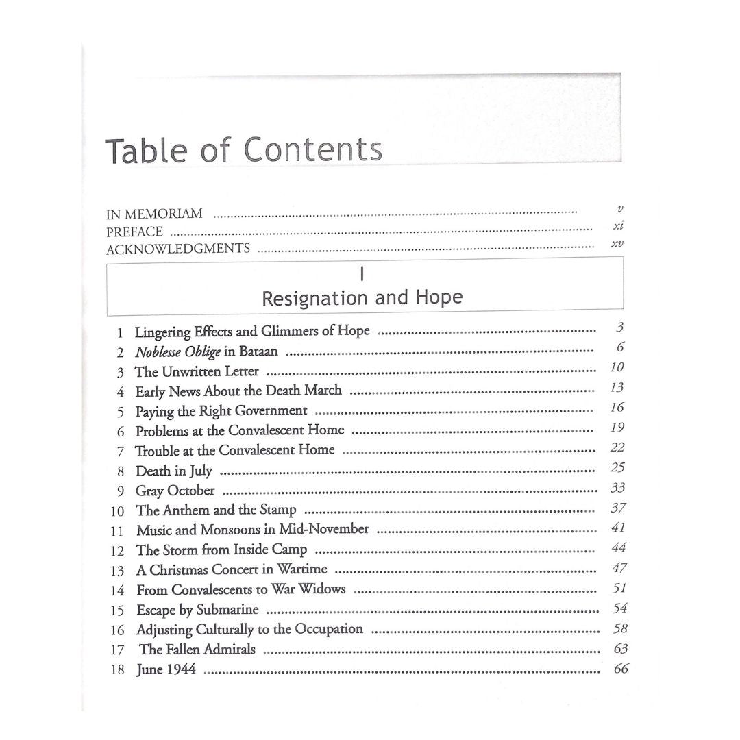 Occupation: The Later Years by Benito J. Legarda Jr. Table of contents