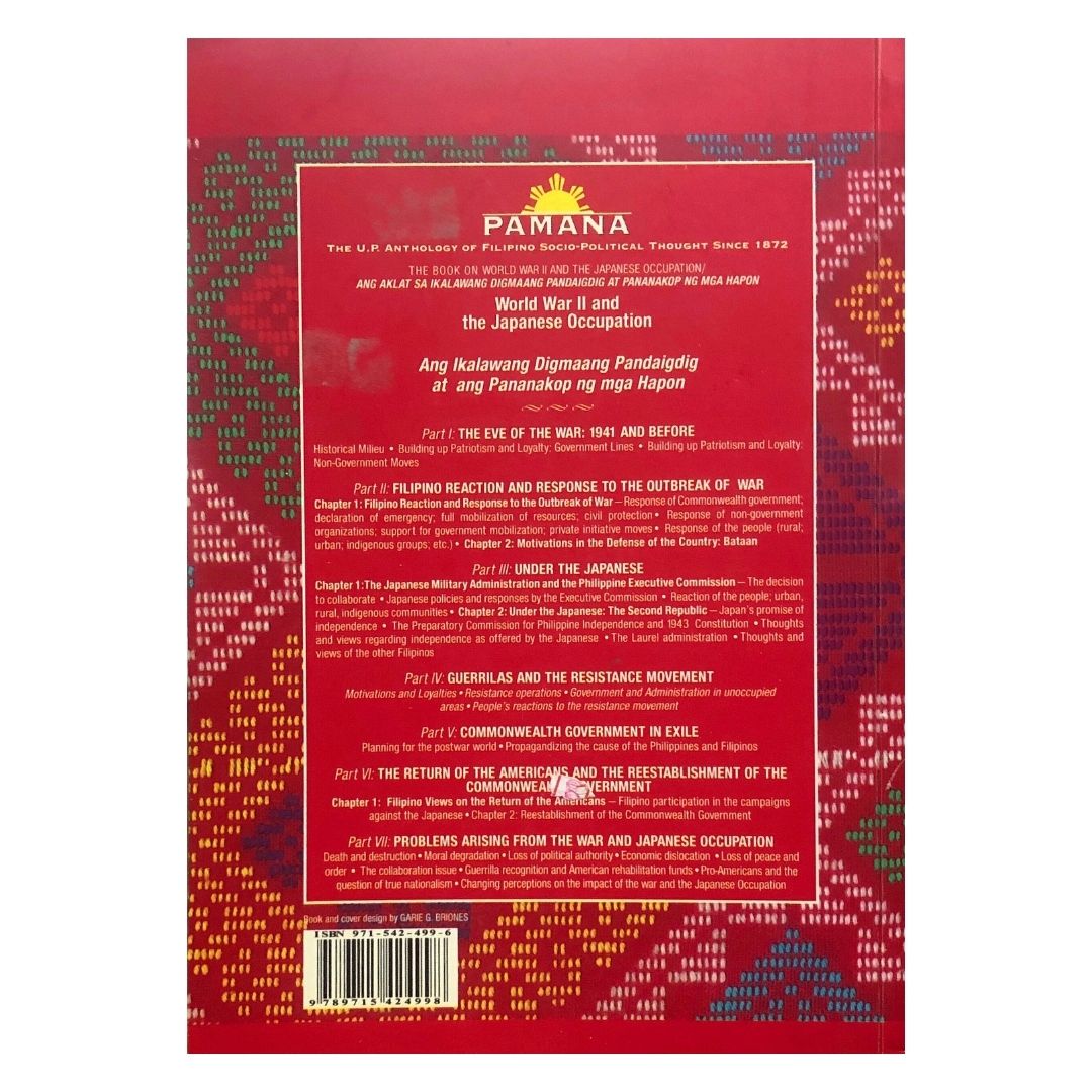World War II and the Japanese Occupation by Ricardo T. Jose Back cover