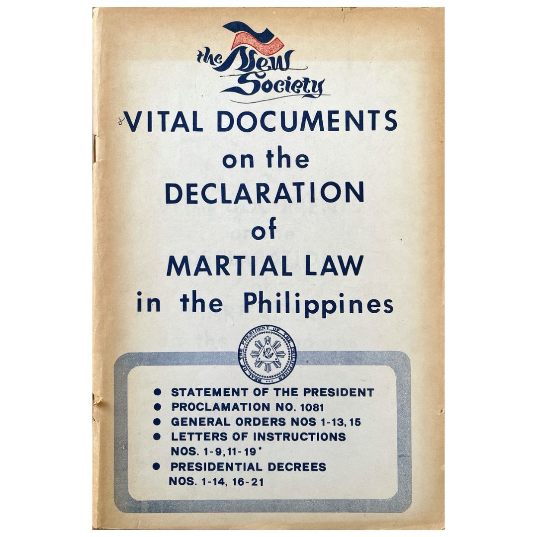 Vital Documents on the Declaration of Martial Law in the Philippines (Front Cover)