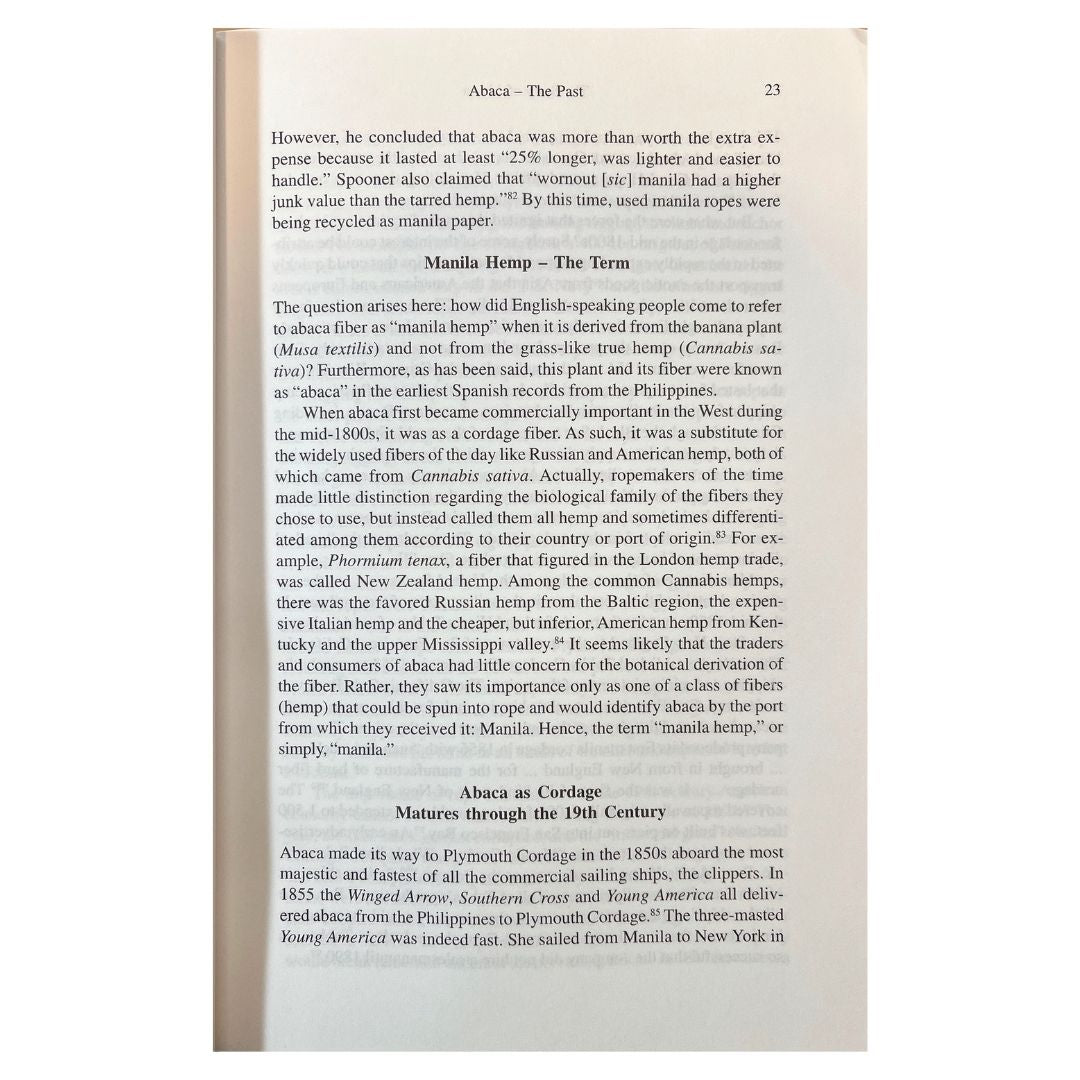 The Story of Abaca Manila Hemp's Transformation from Textile to Marine Cordage and Specialty Paper (About The Past)