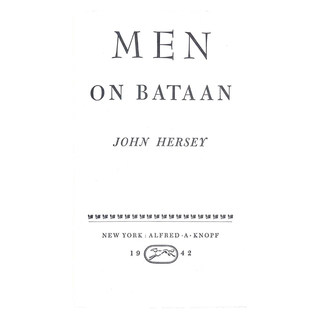 Men on Bataan by John Hersey Title page