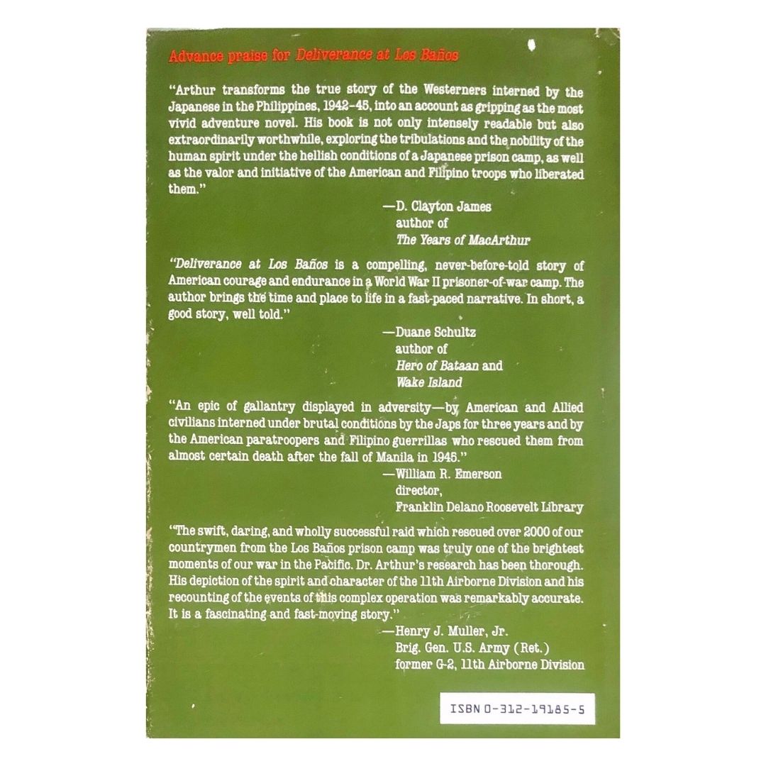 Deliverance at Los Baños by Anthony Arthur Back cover