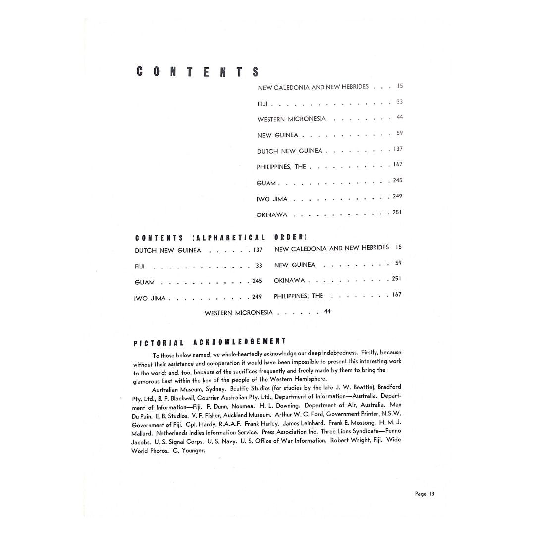 New Guinea and the Philippines Table of contents