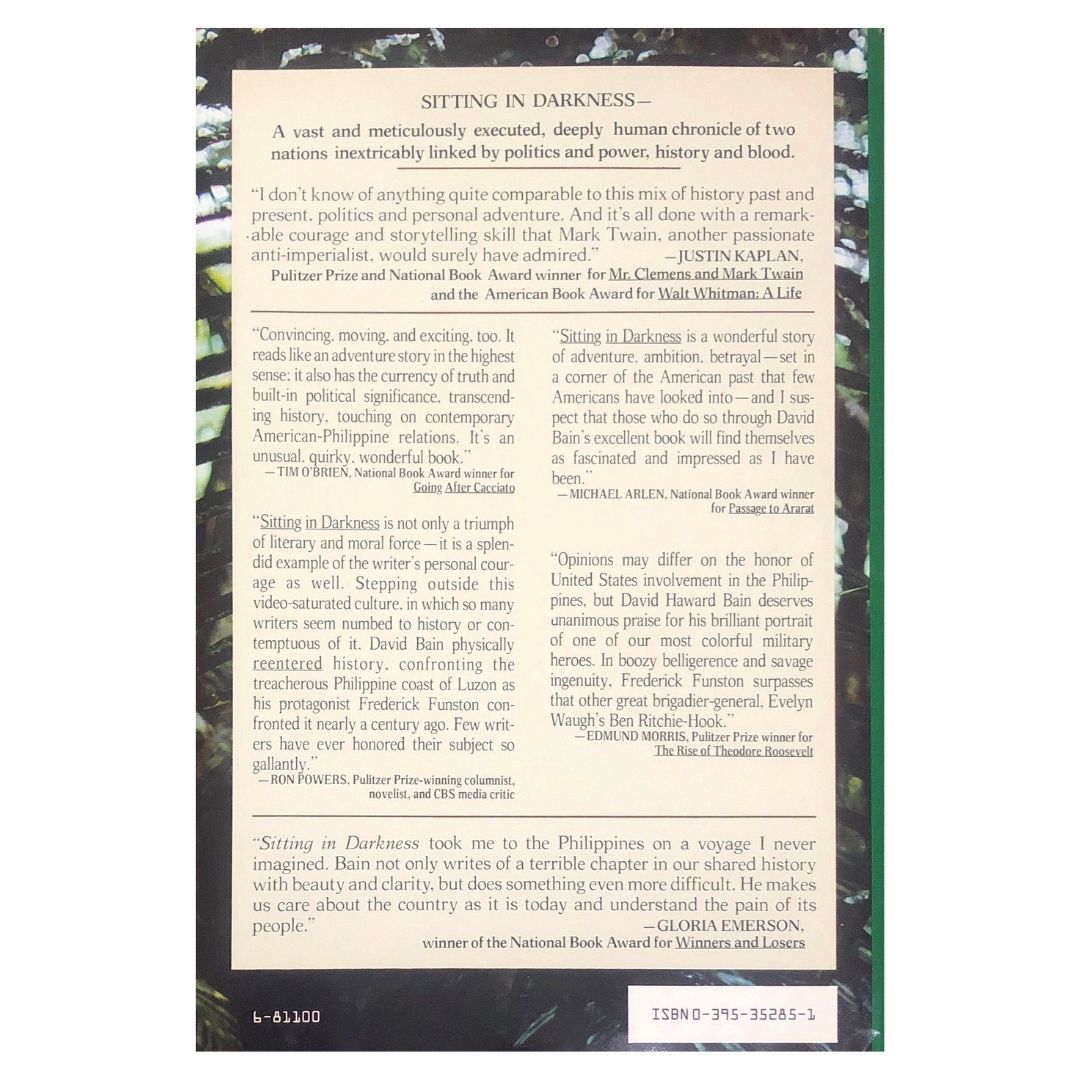 Sitting in Darkness: Americans in the Philippines by David Haward Bain Back cover