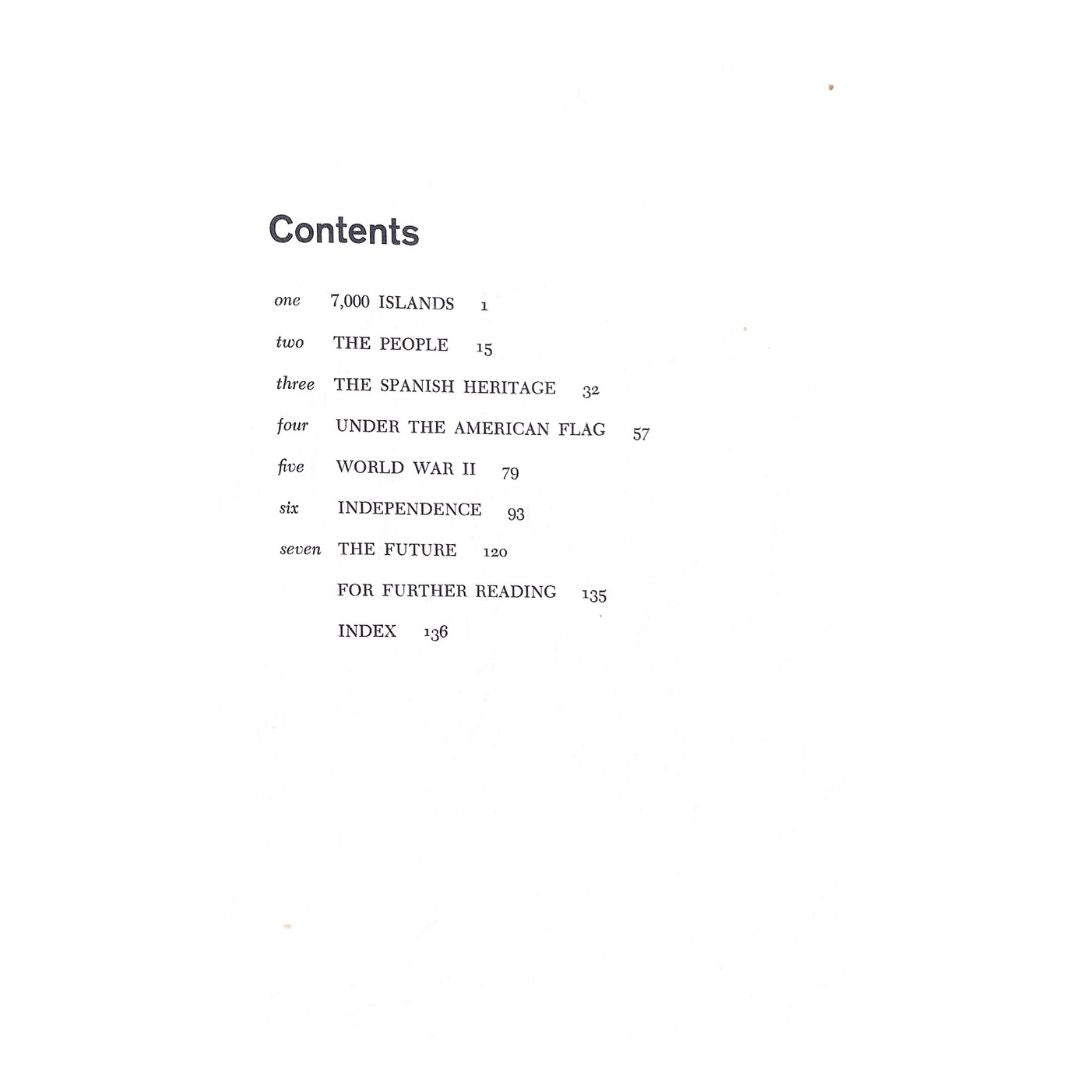 The Philippines by Albert Roland Table of contents