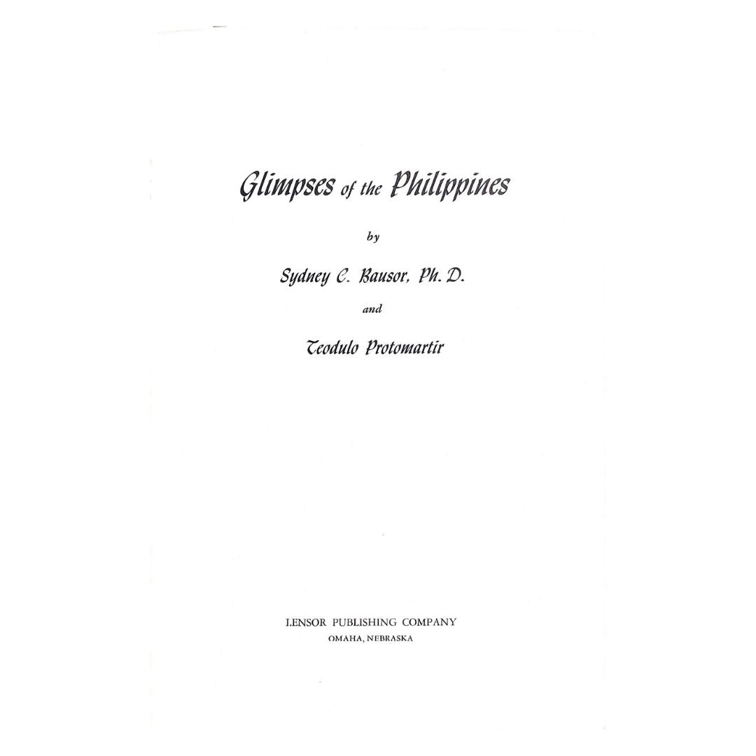 Glimpse of the Philippines by Sydney C. Bausor, Ph. D. Title page