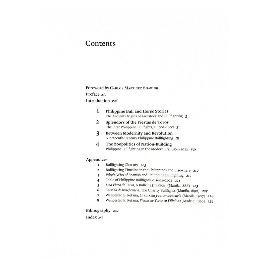 Bullfighting in the Philippine 1602-2022 By Gaspar A. Vibal (Table of Contents)