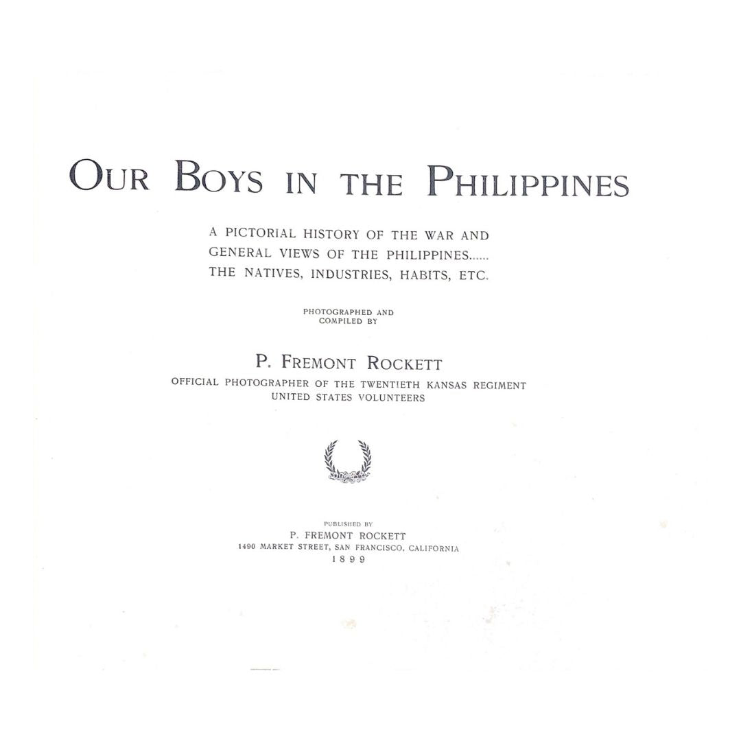 Our Boys in the Philippines (photograph book) by P Fremont Rockett Title page