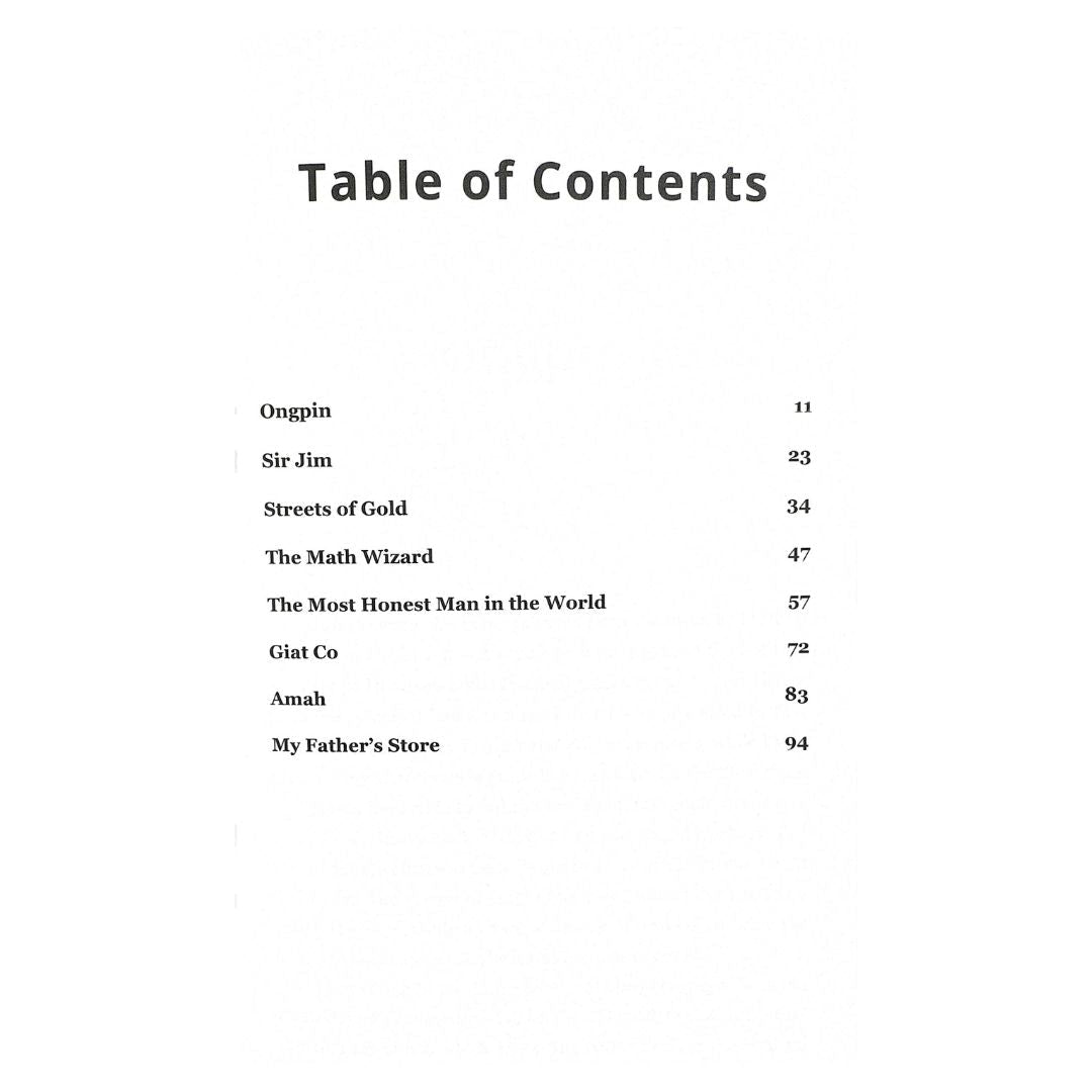 Ongpin Stories: R. Kwan Laurel (Table of Contents)