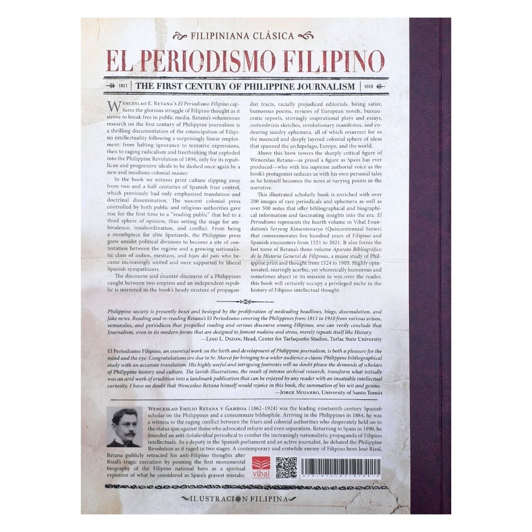 El Periodismo Filipino 1811-1910 the First Century of Philippine Journalism (Back Cover)