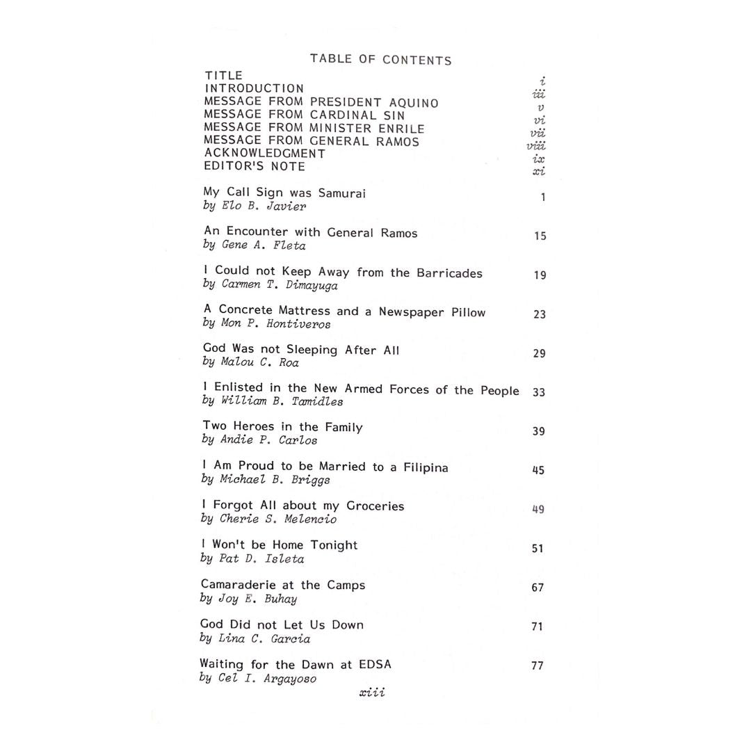 We Were There by Lourdes J. Angulo Table of contents