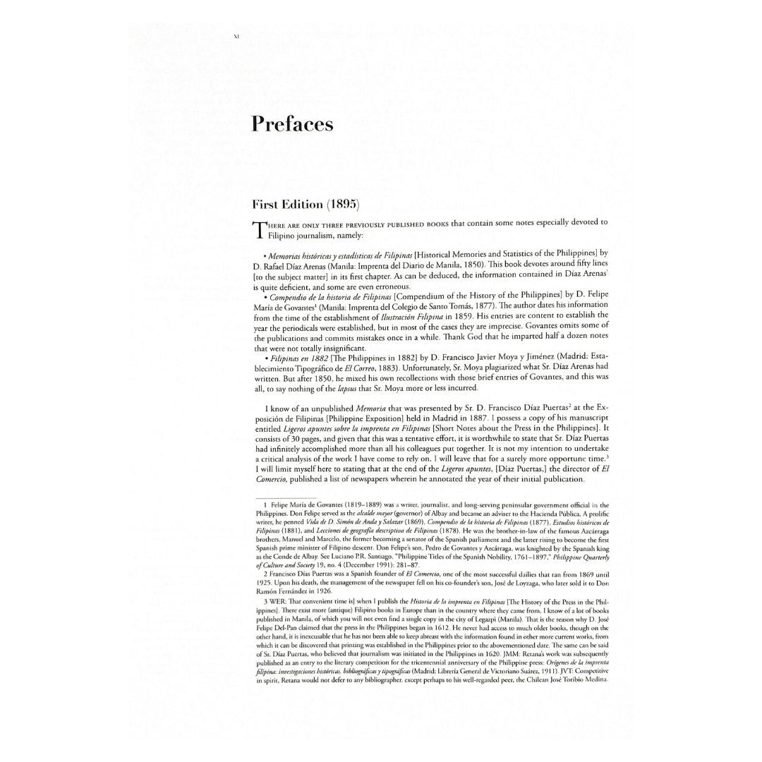 El Periodismo Filipino 1811-1910 the First Century of Philippine Journalism (Preface)