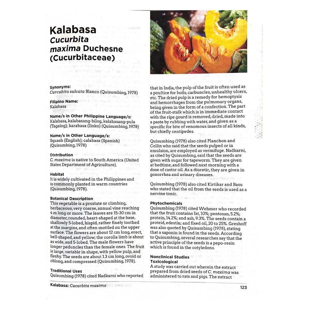 The Best 100 Philippine Medicinal Plants (Kalabasa)