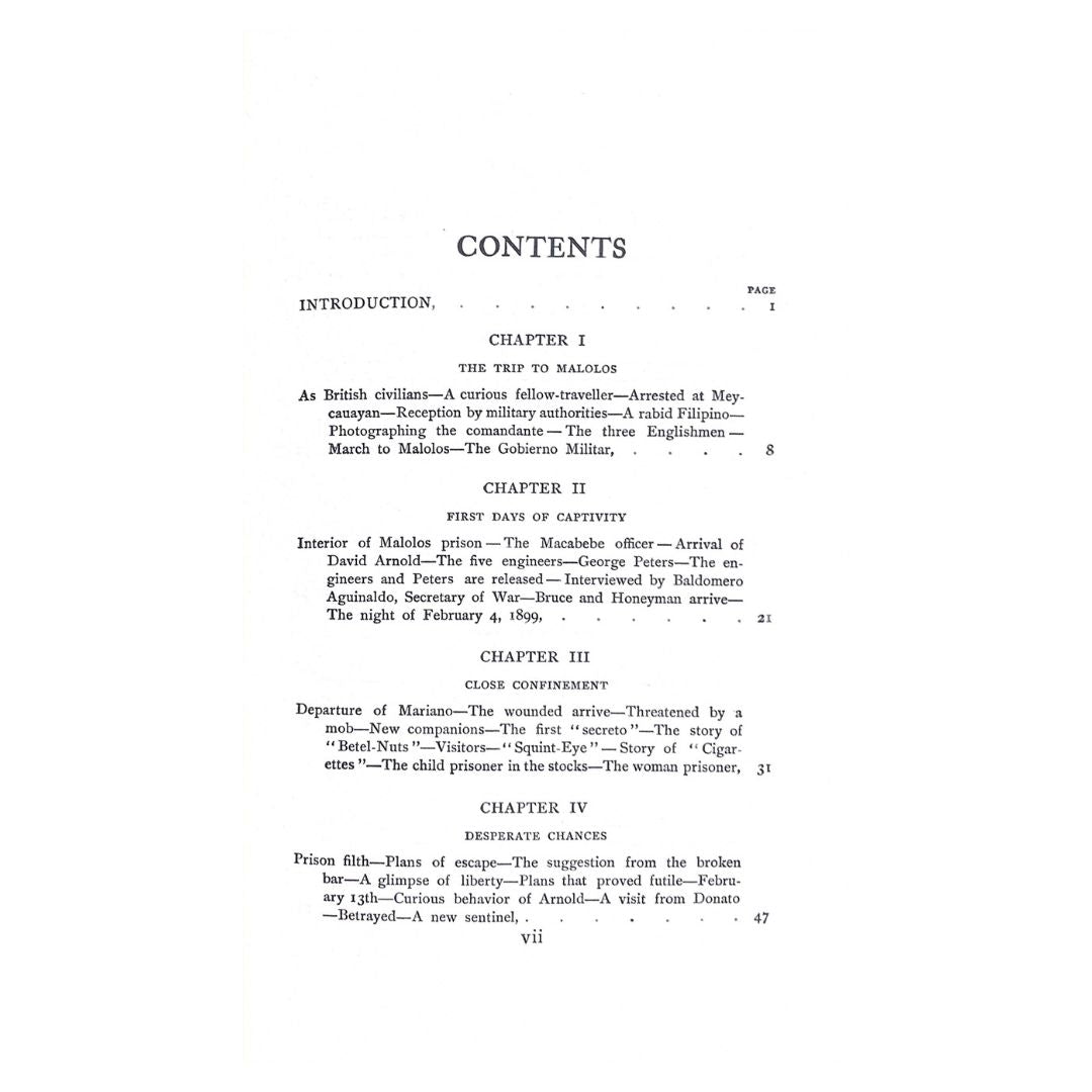 Ten Months a Captive Among Filipinos by Albert Sonnichsen Table of contents