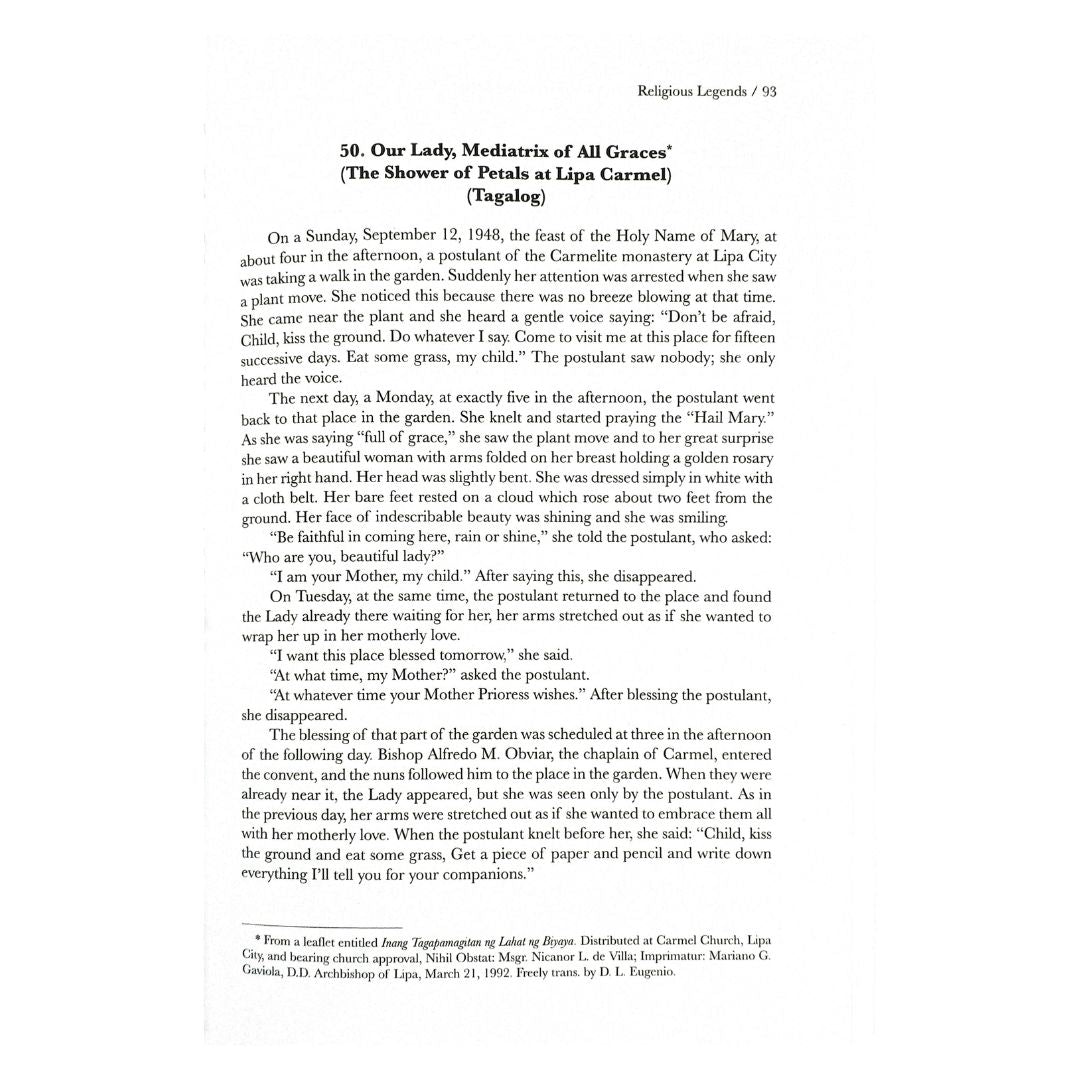 Philippine Folk Literature Series: Vol. 3 The Legends (Religious Legends page 93)