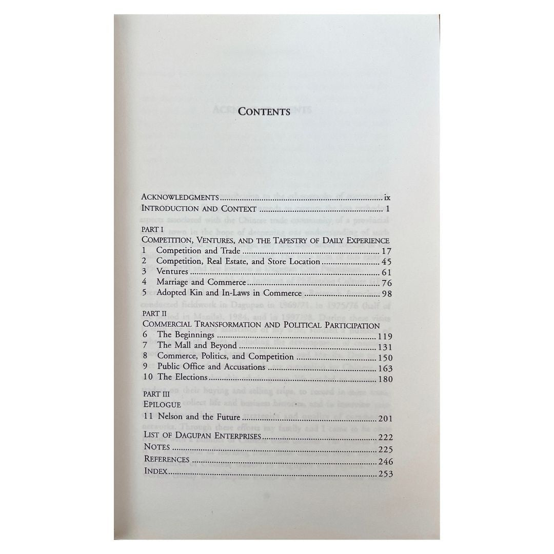 Chinese Traders in a Philippine Town (Table of Contents)