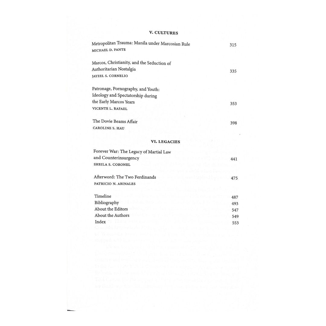 The Marcos Era A Reader (Table of Content 3)