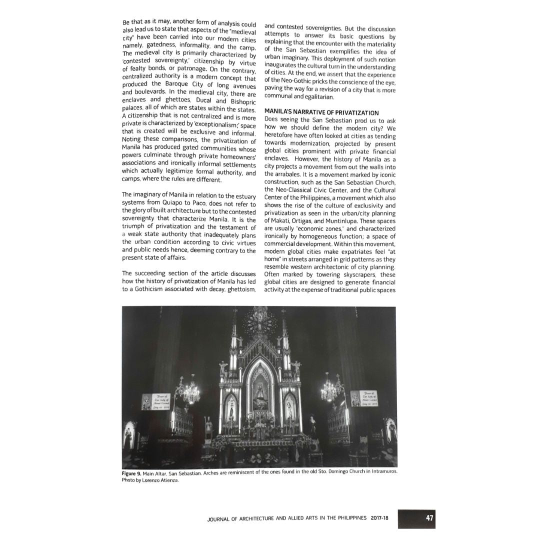Journal of Philippine Architecture and Allied Arts Es.pa.syō Image of a Main Altar. San Sebastian
