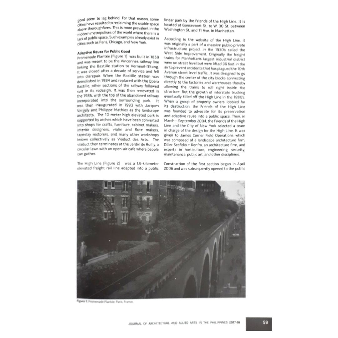 Journal of Philippine Architecture and Allied Arts Es.pa.syō Image of Promenade Plantée, Paris, France.