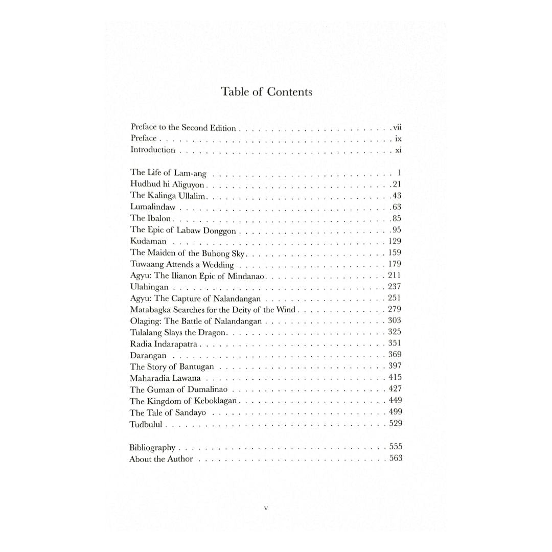 Philippine Folk Literature Series: Vol. VIII The Epics (Table of Contents)