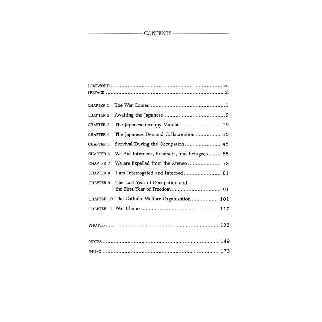 Wartime Superior in the Philippines by John F. Hurley, S.J. Table of contents
