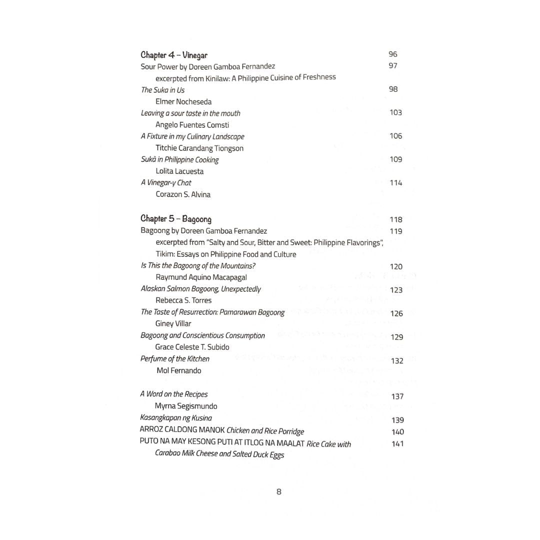 Sangkap: Basic Philippine Ingredients (Table of Content 3)