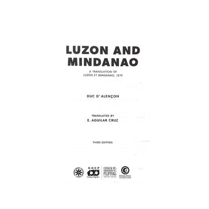 Luzon and Mindanao: A Translation of Luzon Et Mindanao, 1870 by Duc D' Alencon Title page