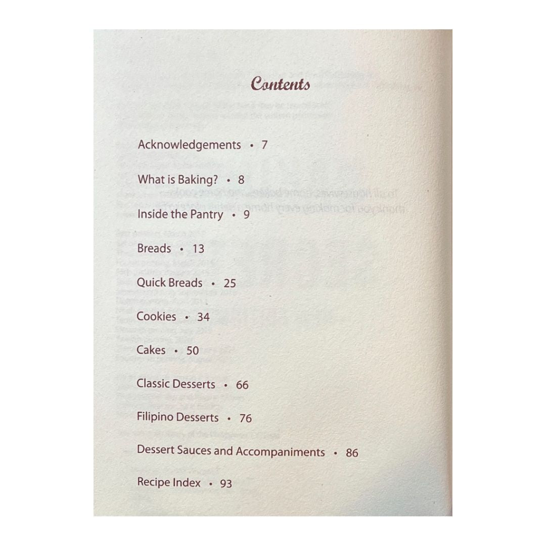 Baking Secrets (Table of Contents)