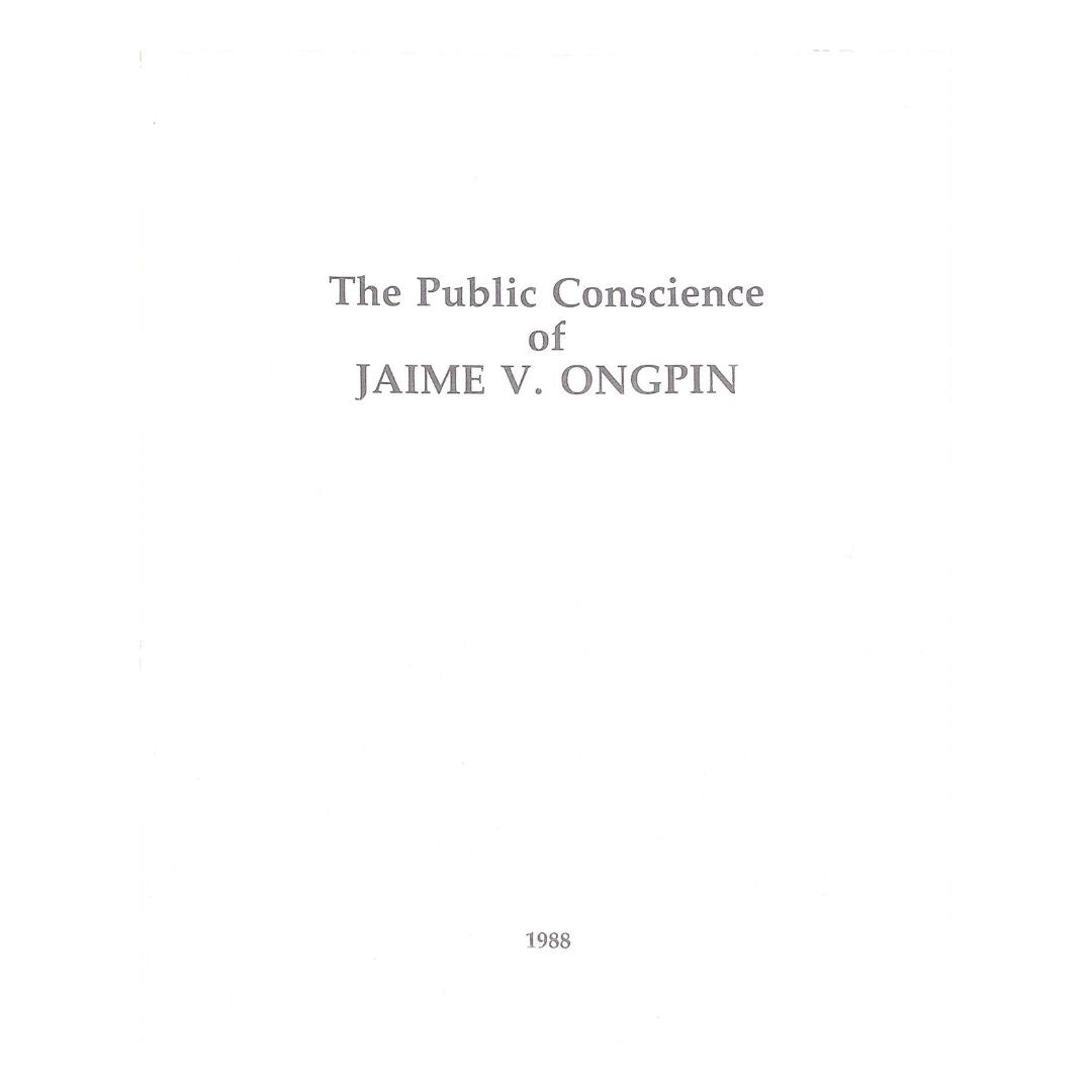 The Public Conscience by Jaime V. Ongpin Title page
