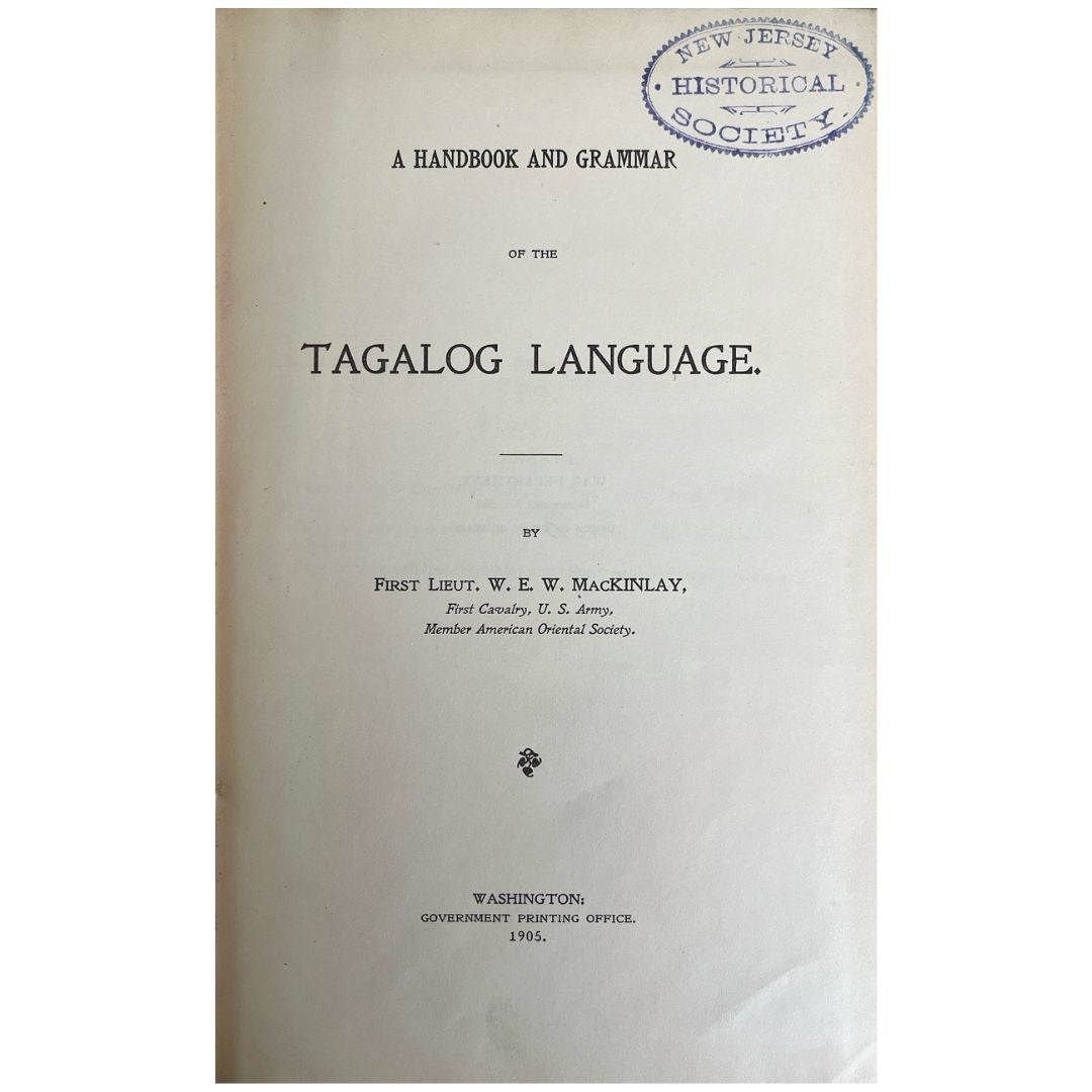 A Handbook and Grammar of the Tagalog Language by MacKinlay (First Page)