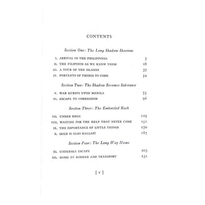 I Was on Corregidor by Amea Willoughby Table of contents