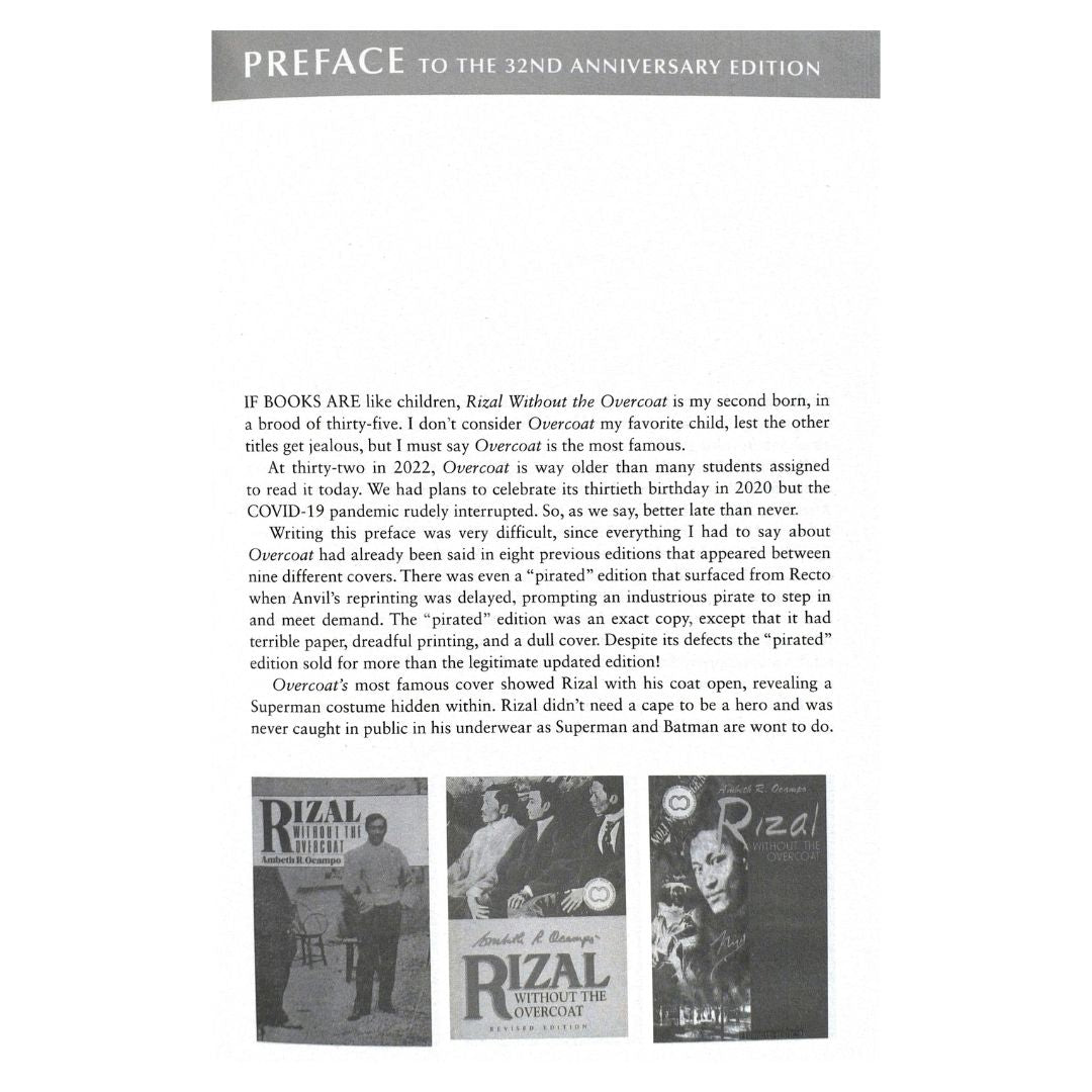 Rizal Without The Overcoat: 32nd Anniversary edition by Ambeth R. Ocampo (Preface)