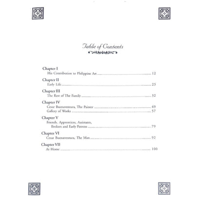 Filipino Painter: Cesar Buenaventura His Life and Works by Jane Stangl Alvero Table of Contents