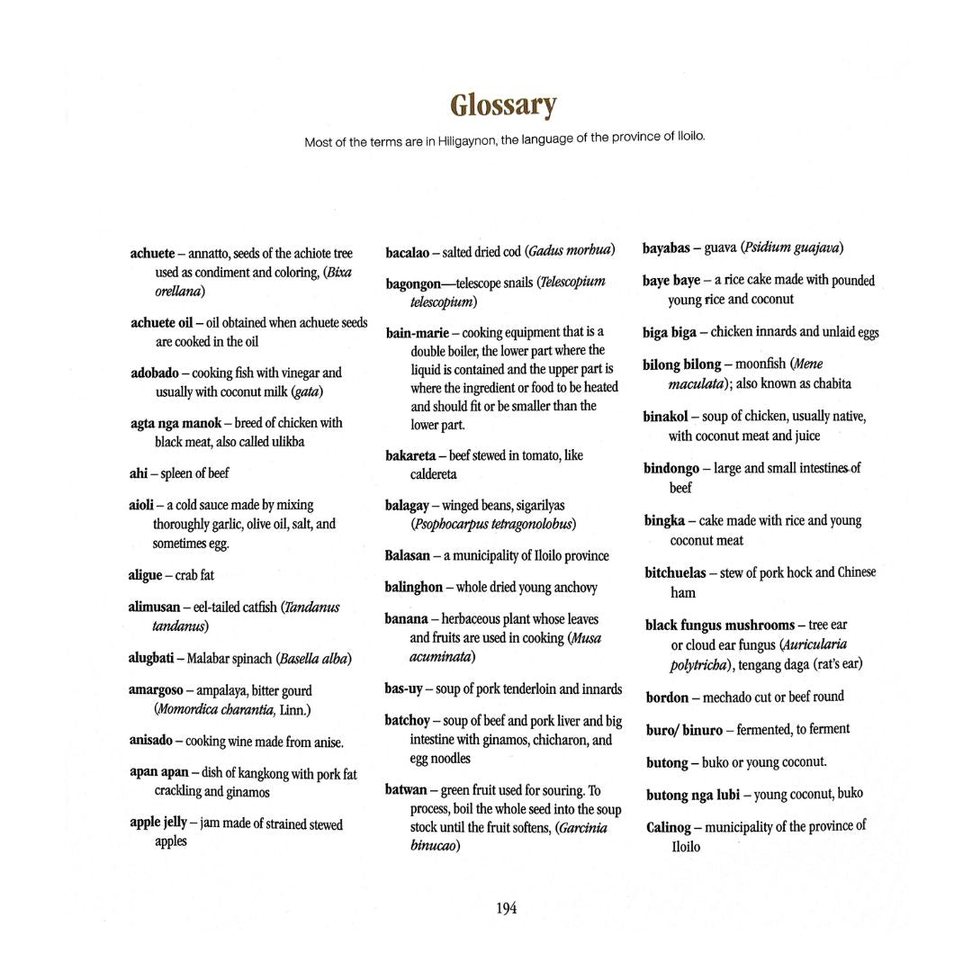 Flavors of Iloilo (Glossary)