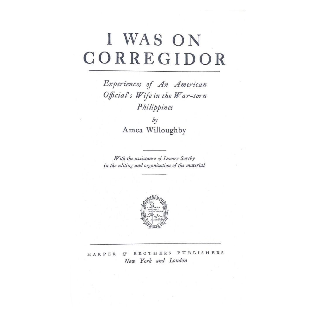 I Was on Corregidor by Amea Willoughby Title page