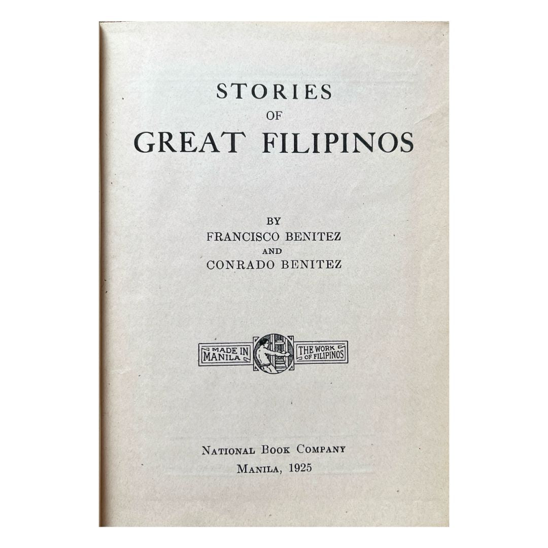 Stories of Great Filipinos by Francisco Benitez Title page
