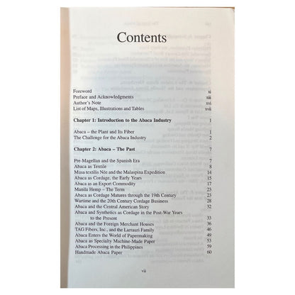 The Story of Abaca Manila Hemp's Transformation from Textile to Marine Cordage and Specialty Paper (Table of Content 1)
