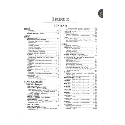 Glimpse of the East: 1927-1928 Table of contents