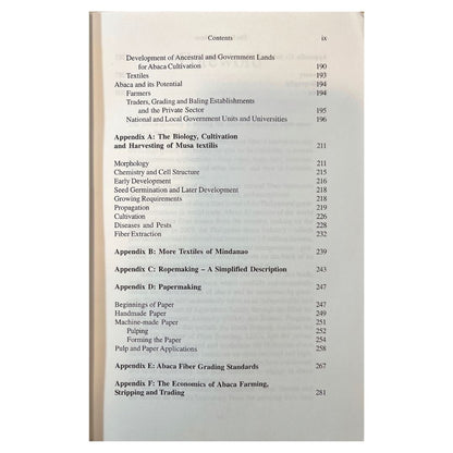 The Story of Abaca Manila Hemp's Transformation from Textile to Marine Cordage and Specialty Paper (Table of Content 3)