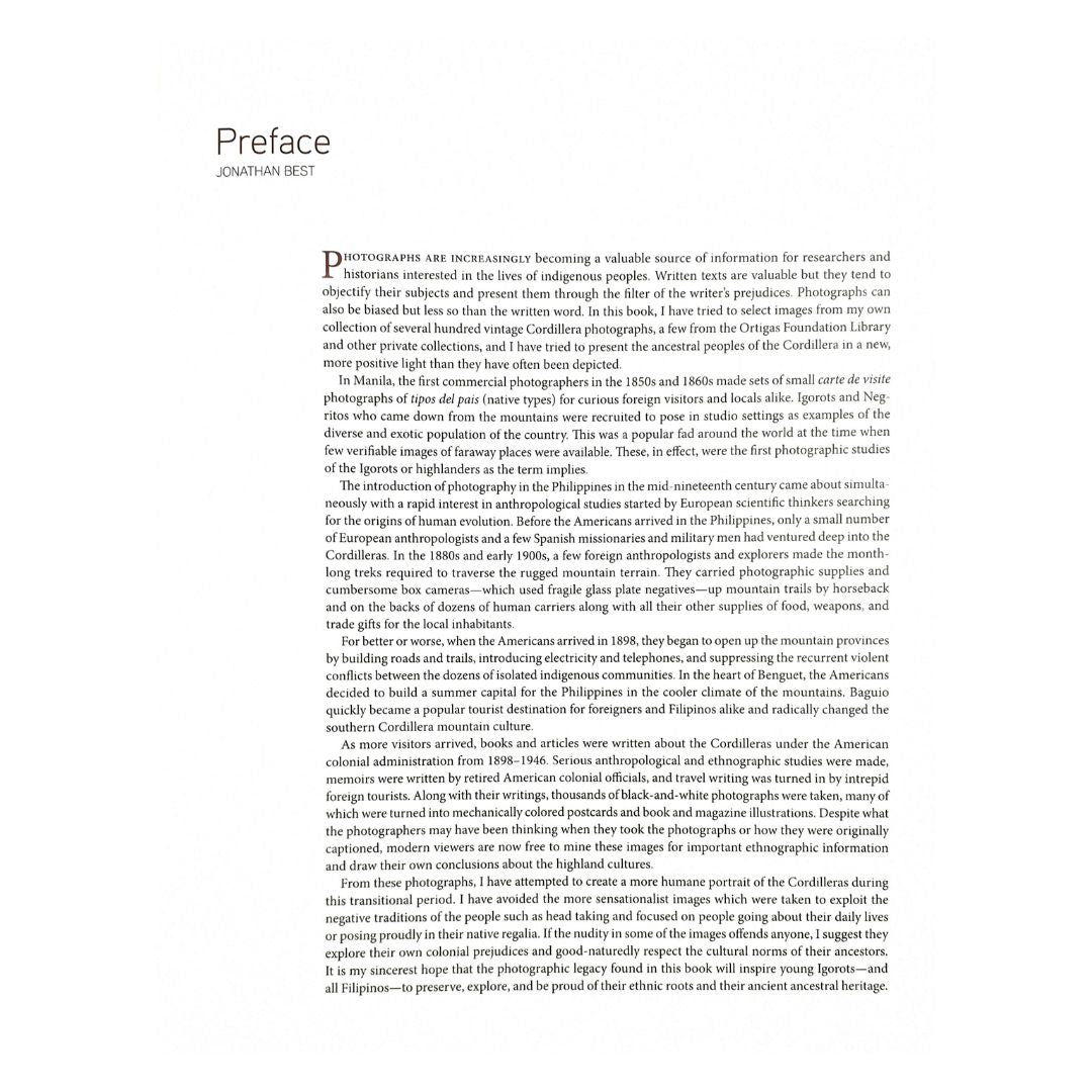 Philippine Colonial of the Cordilleras 1860-1930 By Jonathan Best (Preface)