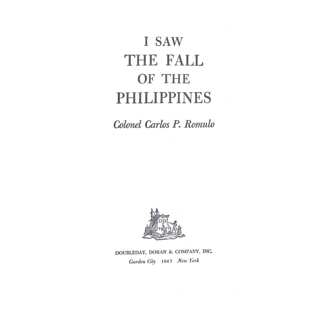 I Saw the Fall of the Philippines by Carlos P. Romulo Title page